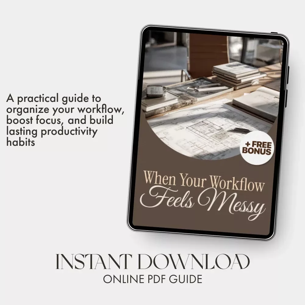 When Your Workflow Feels Messy | Digital Productivity Guide for Home Office Organization, AI Workflow Planner & Daily Routine Reset eBook | Printable PDF Download