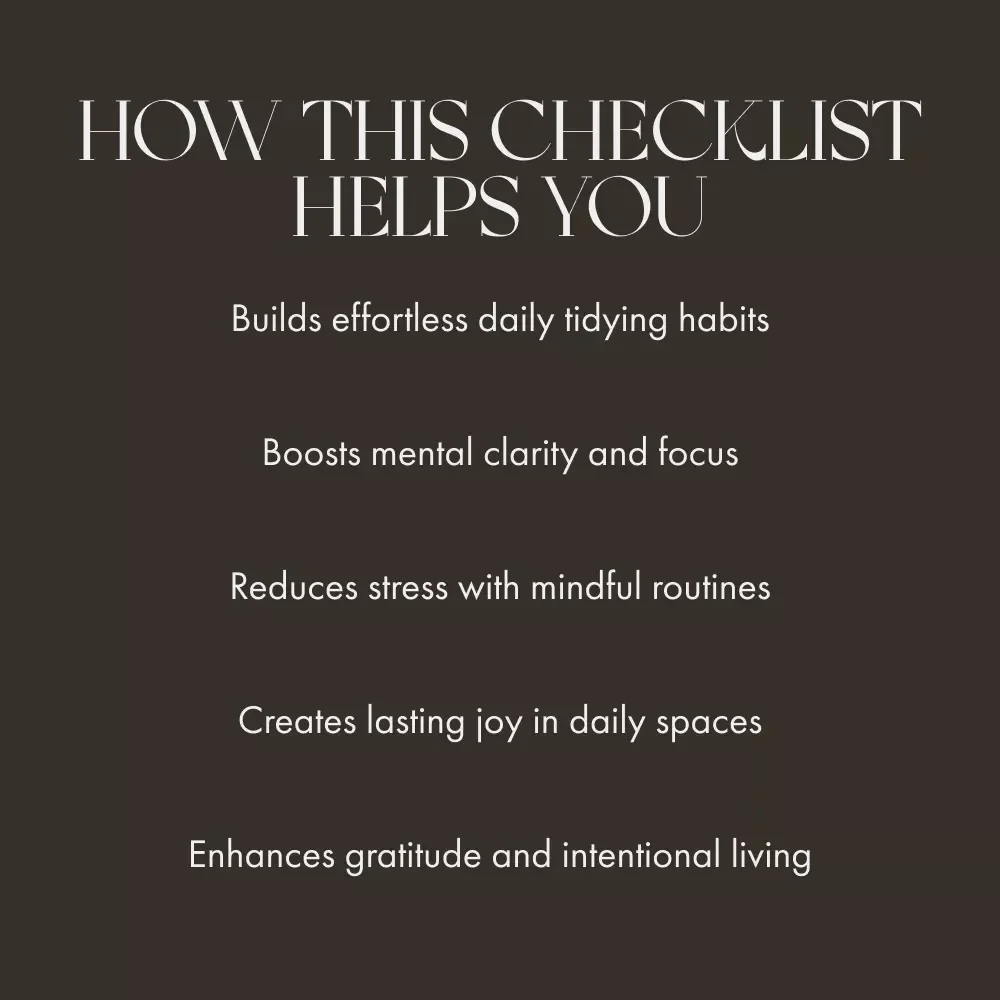 Your KonMari Daily Routine Checklist | Best Way to Follow KonMari Method Daily | Digital Download Minimalist Guide for Mindful Tidying and Joyful Living