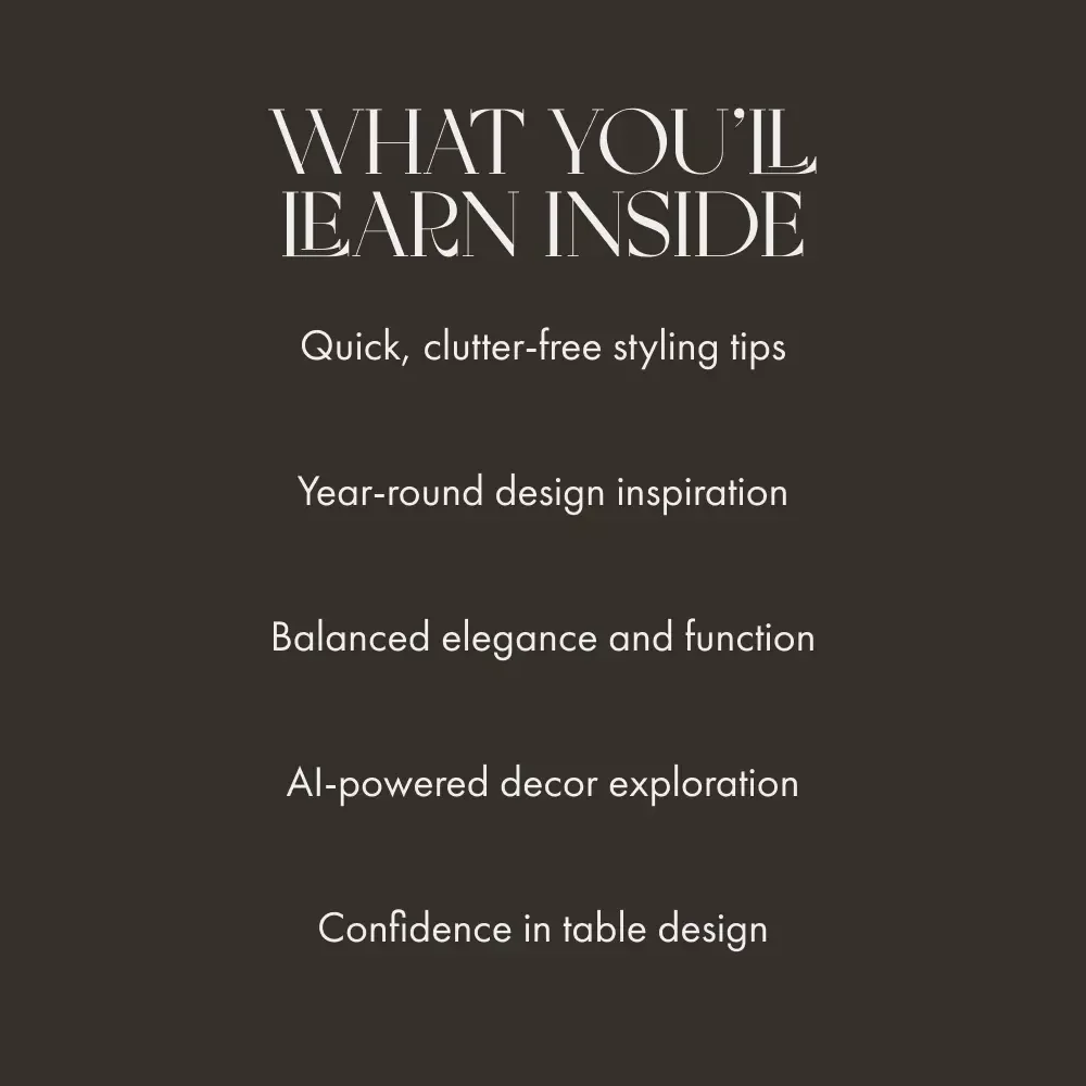 A Dining Table That Speaks Style Even When Empty | Digital Guide on How to Style a Dining Table When Not in Use | Home Decor Styling eBook for Effortless Everyday and Seasonal Looks