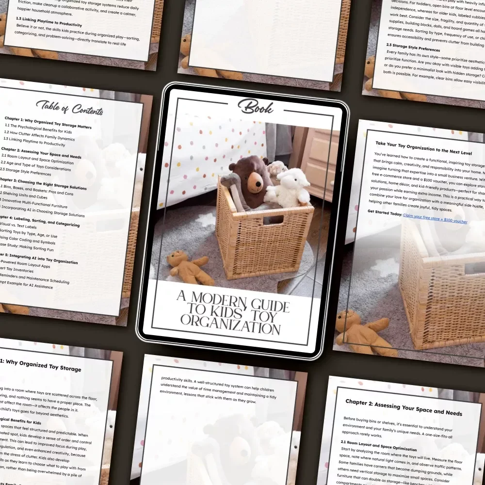 A Modern Guide to Kids’ Toy Organization | How to Create a Kids Toy Storage System | Digital Download eBook for Parents & Organizers