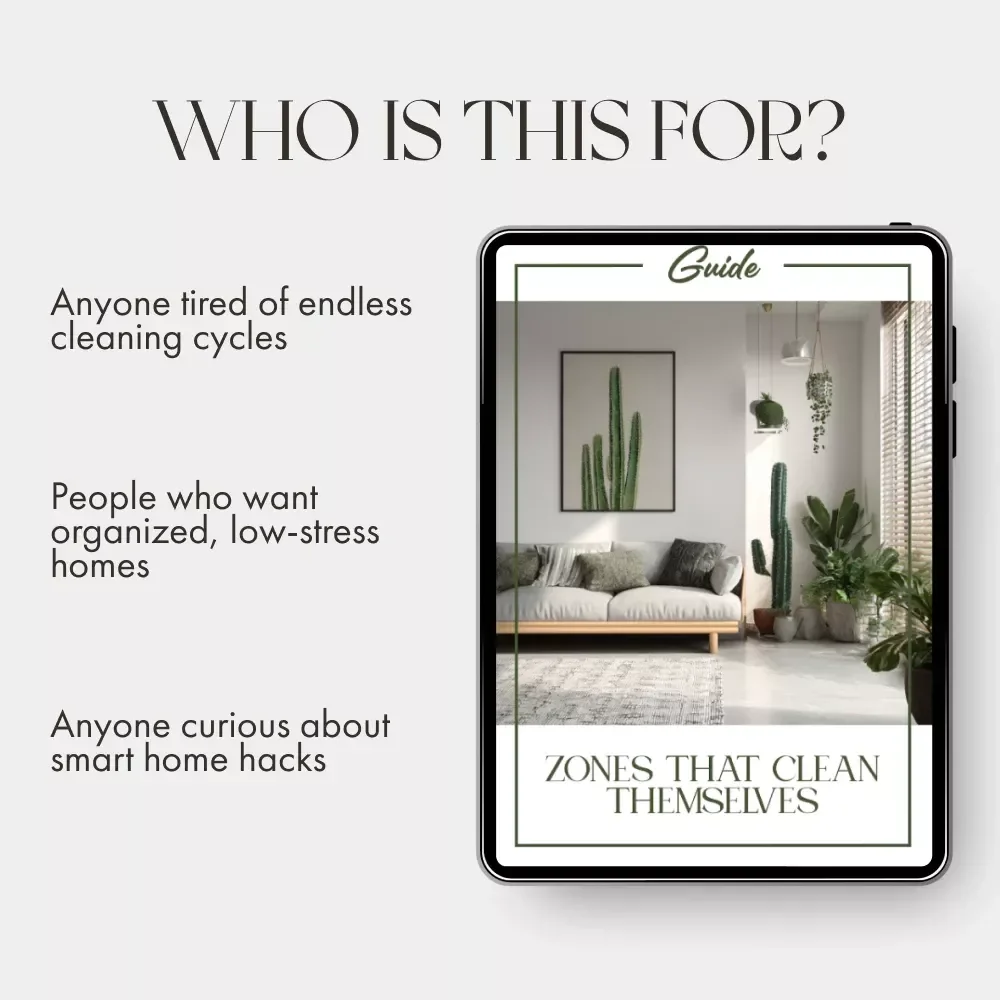 Zones That Clean Themselves | How to Create Zones for Easier Cleaning | Digital Home Organization Guide, Smart Cleaning System eBook, AI Cleaning Checklist