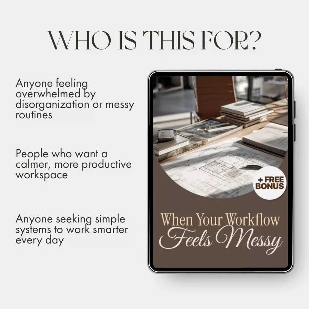 When Your Workflow Feels Messy | Digital Productivity Guide for Home Office Organization, AI Workflow Planner & Daily Routine Reset eBook | Printable PDF Download