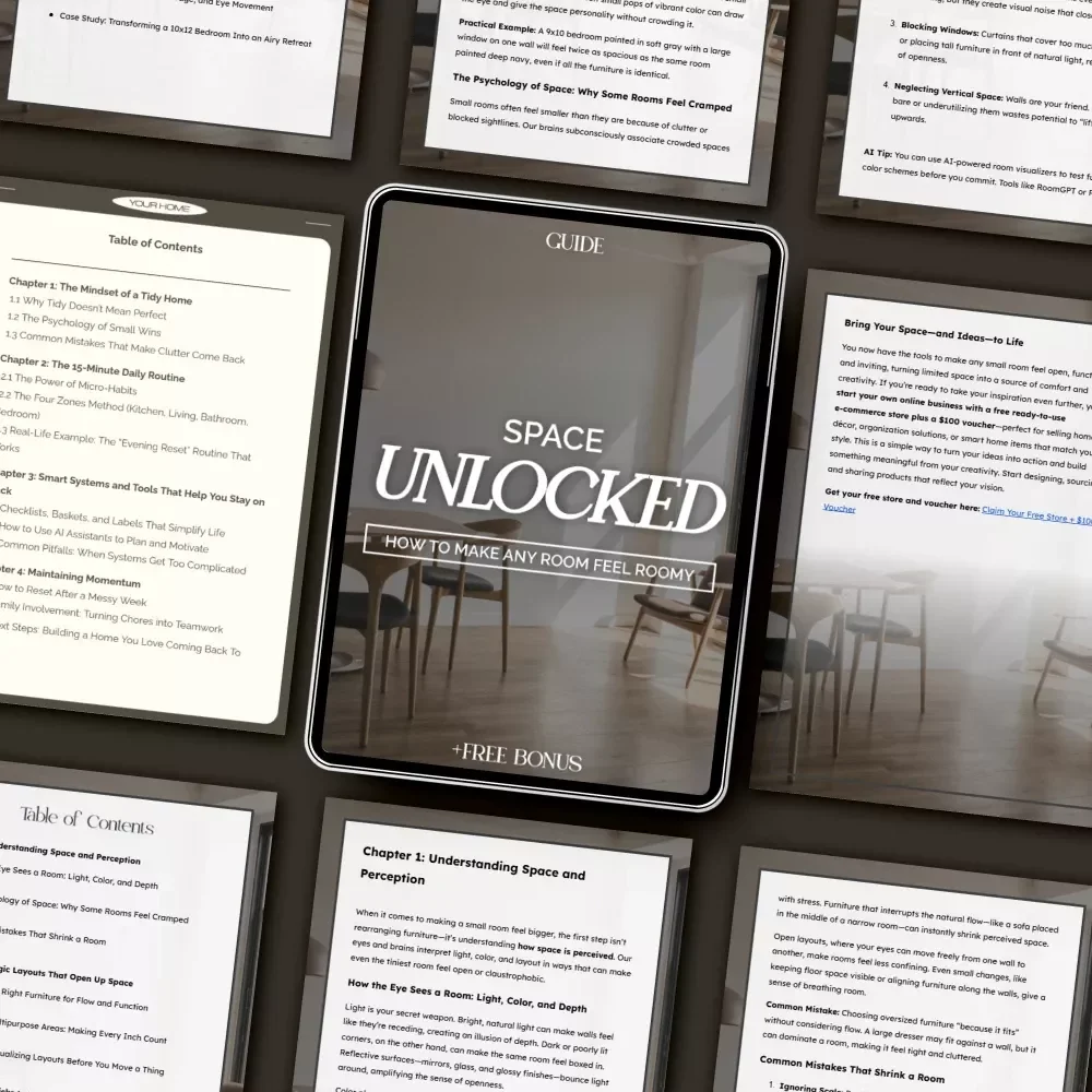Space Unlocked: How to Make Any Room Feel Roomy | Digital Guide on How to Make a Small Room Look Bigger with Layout, Light & Design Tips