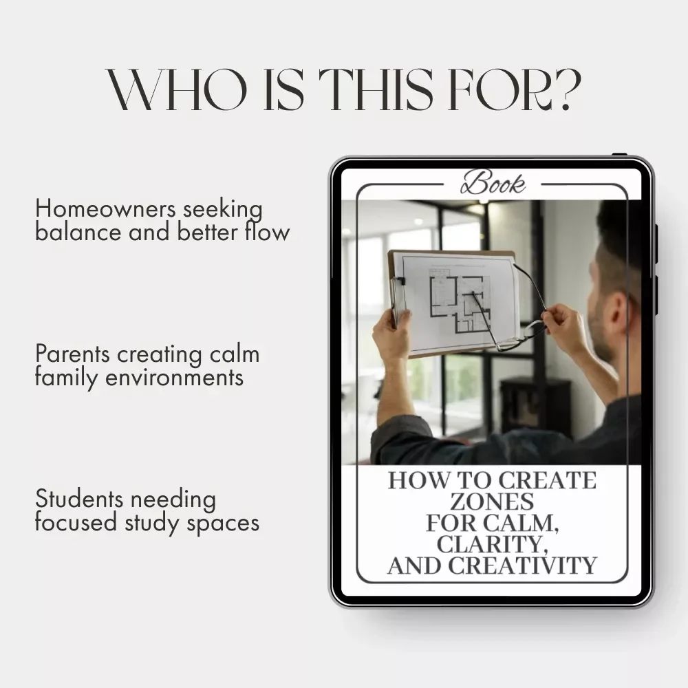 How to Create Zones for Calm, Clarity, and Creativity | Home Zoning eBook for Productivity, Relaxation & Focus | Digital Download Guide on How to Create Zones in Your Home