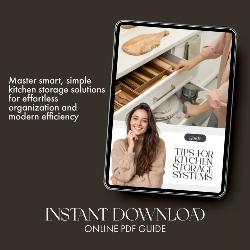 Tips for Kitchen Storage Systems | Digital Download Guide for Kitchen Organization, Pantry Planning, and Smart Home Optimization | eBook & Checklist for Decluttering and Efficient Storage Solutions