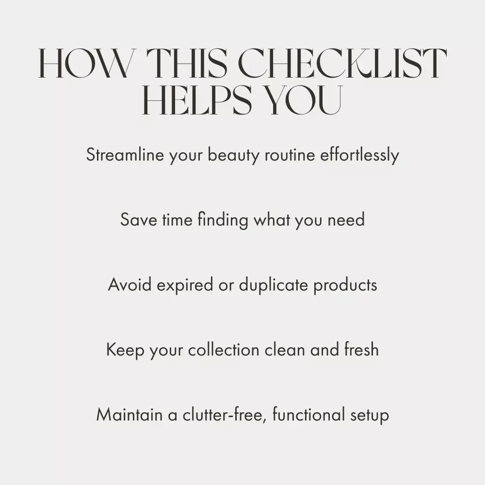 Decluttering Makeup & Skincare Checklist | Digital Download Guide for How to Declutter Your Makeup and Skincare | Minimalist Beauty Organizer Printable