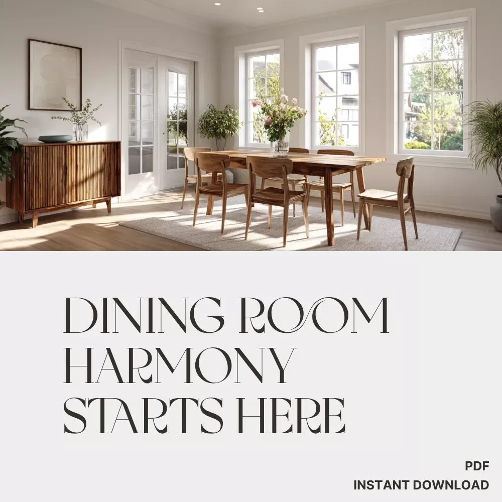 Dining Room Harmony Starts Here | Guide on How to Layout Furniture in a Dining Room for Comfort, Flow & Style | Digital Download eBook for Effortless Home Design