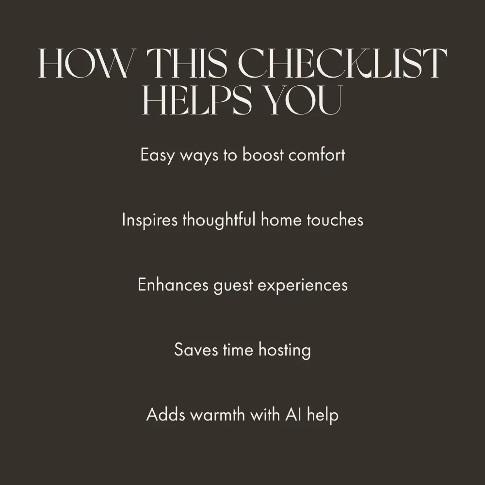 Make Your Home Feel Cozy and Welcoming Checklist | Printable Digital Download for How to Make Home Feel Cozy for Guests | Easy Hosting & Décor Guide