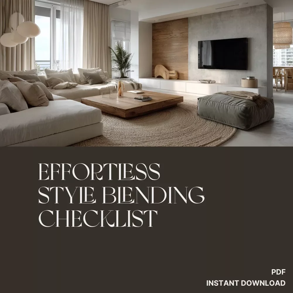 The Art of Effortless Style Blending Checklist | Best Way to Mix and Match Decor Styles | Digital Download Home Styling Guide for Modern, Rustic & Boho Interiors