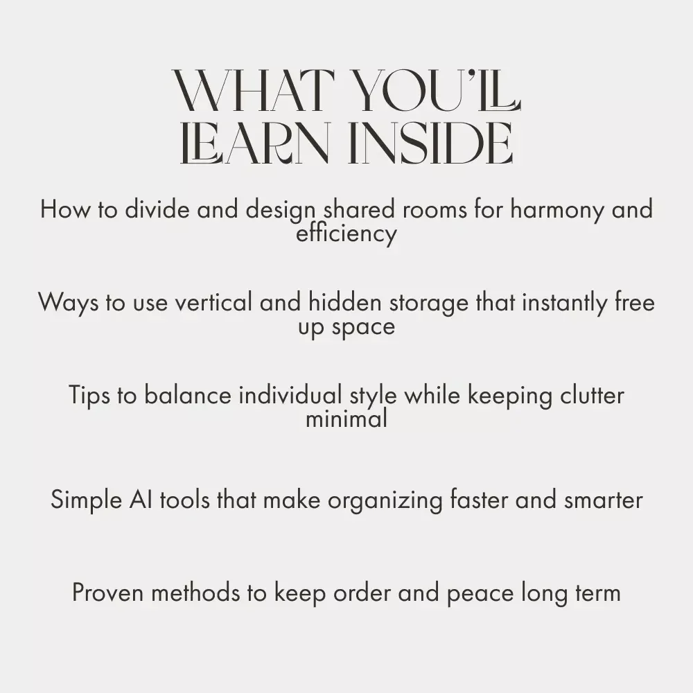 Roommates & Racks: Designing Shared Spaces | eBook for How to Arrange Storage in Shared Bedrooms | Digital Download Guide for Smart, Stylish, and Organized Shared Rooms