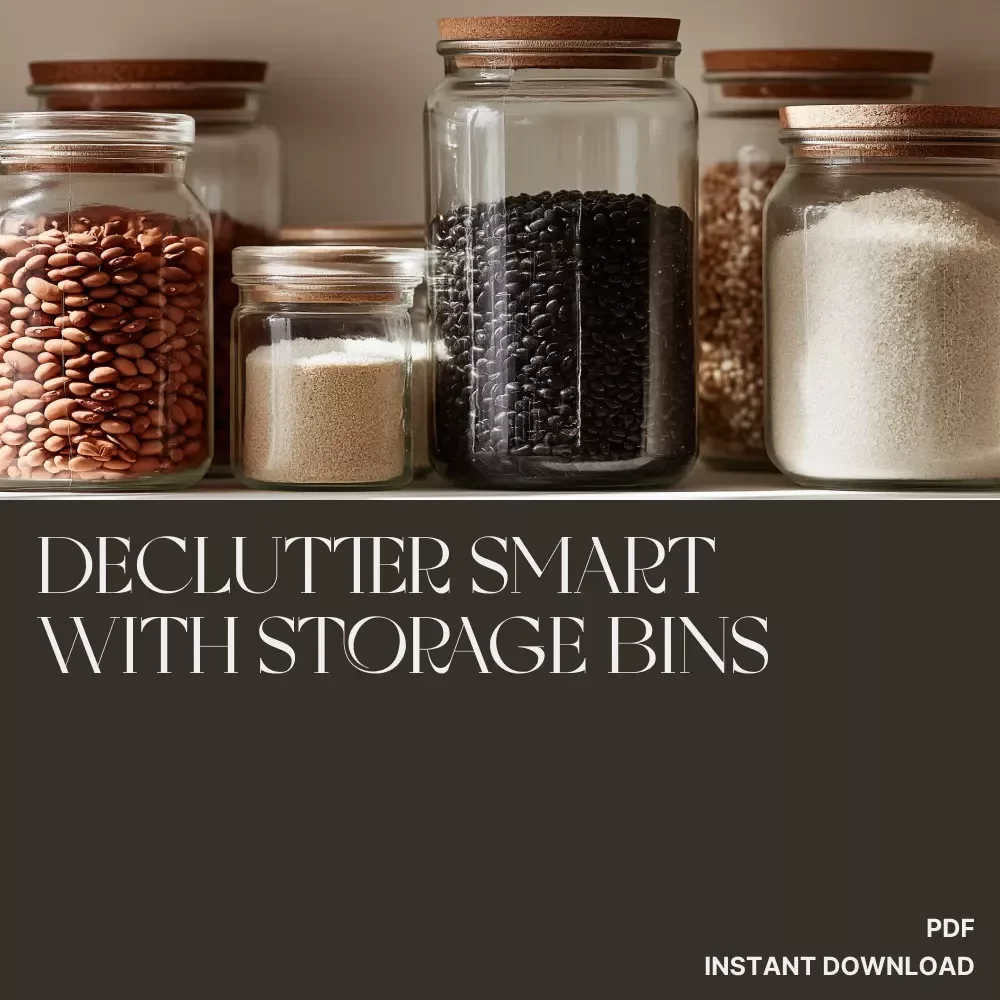 Declutter Smart with Storage Bins | How to Use Storage Bins to Reduce Clutter | Digital eBook Guide for Home Organization, AI-Powered Storage Tips & Decluttering Checklist