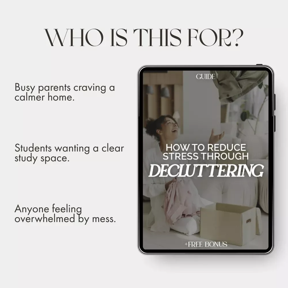 How to Reduce Stress Through Decluttering | Digital Guide for a Calm, Organized Life | Learn How to Reduce Stress by Decluttering Your Home, Mind & Routine | Printable eBook for Minimalist Living & Mental Wellness