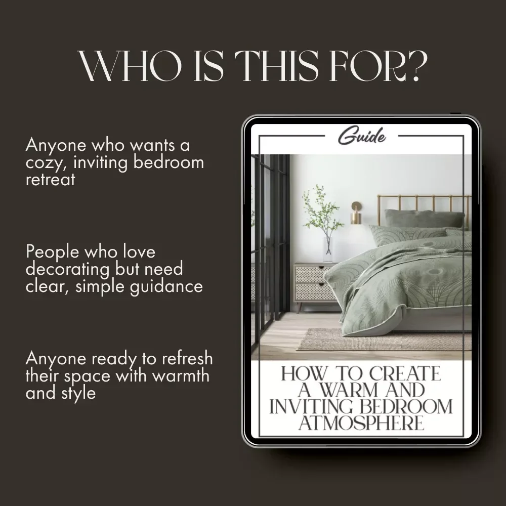 How to Create a Warm and Inviting Bedroom Atmosphere | Cozy Bedroom Decor Guide | Interior Design eBook | Home Styling Checklist | Digital Download