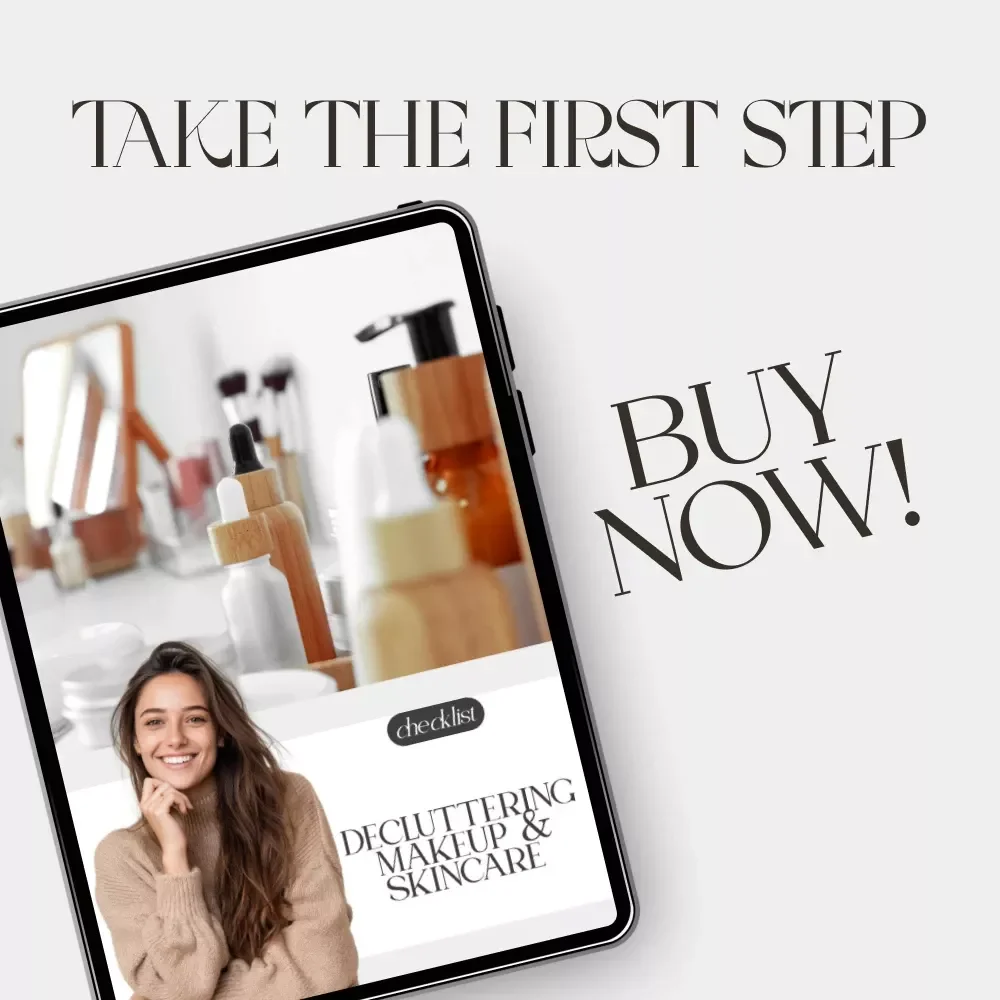 Decluttering Makeup & Skincare Checklist | Digital Download Guide for How to Declutter Your Makeup and Skincare | Minimalist Beauty Organizer Printable