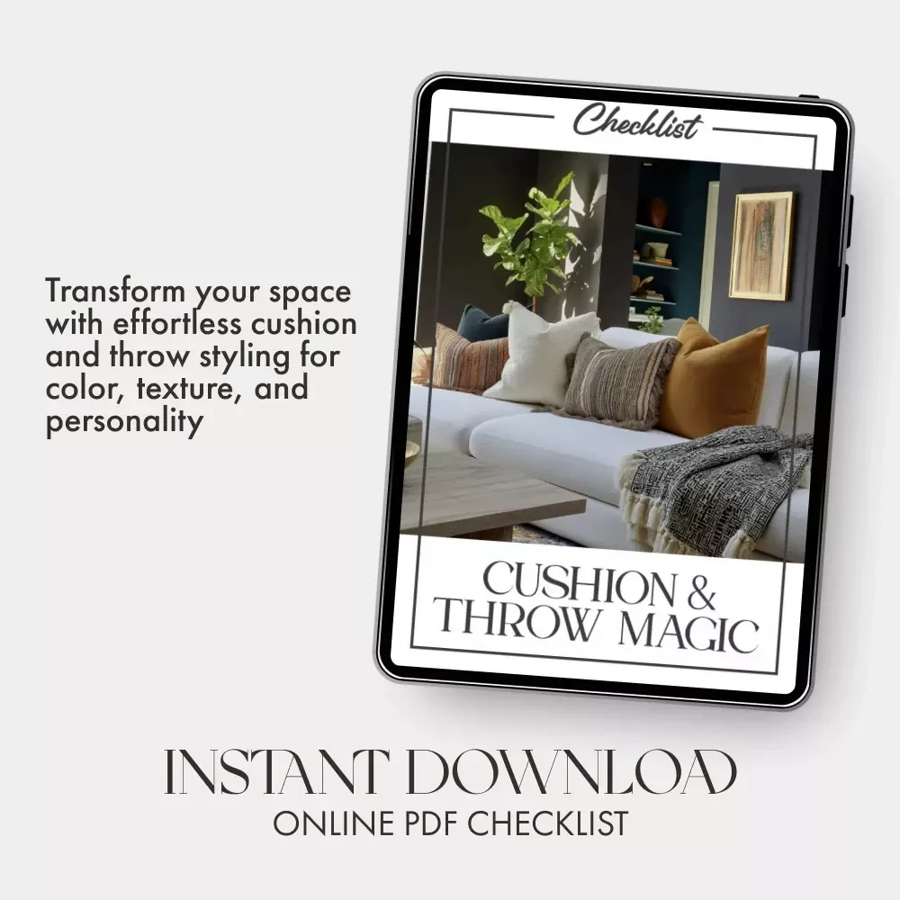 Cushion & Throw Magic Checklist | Digital Download Home Styling Guide | How to Style Cushions and Throws for a Cozy, Designer Look