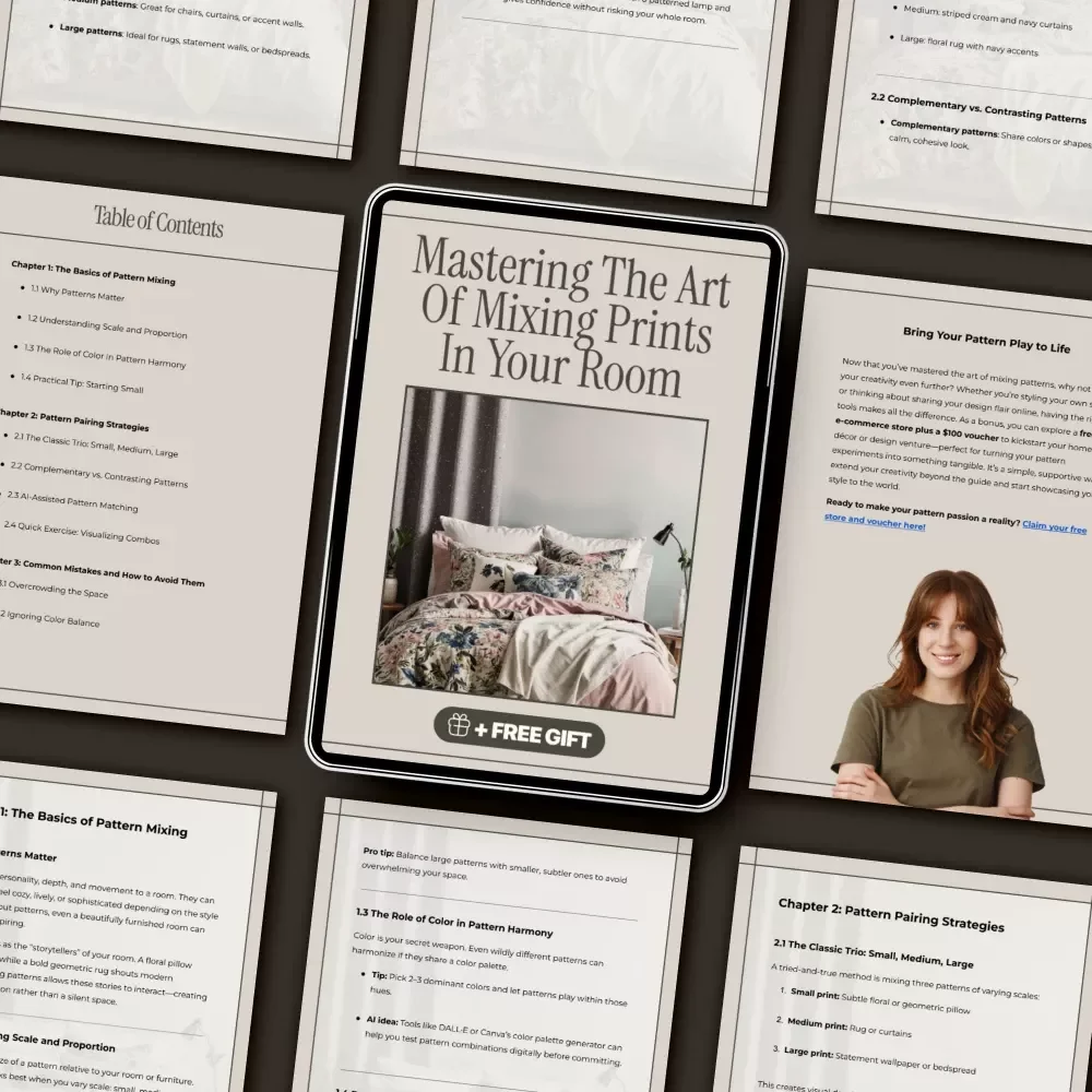 Mastering the Art of Mixing Prints in Your Room | Interior Design Guide for How to Mix Patterns in a Room | Printable eBook & Digital Decor Resource