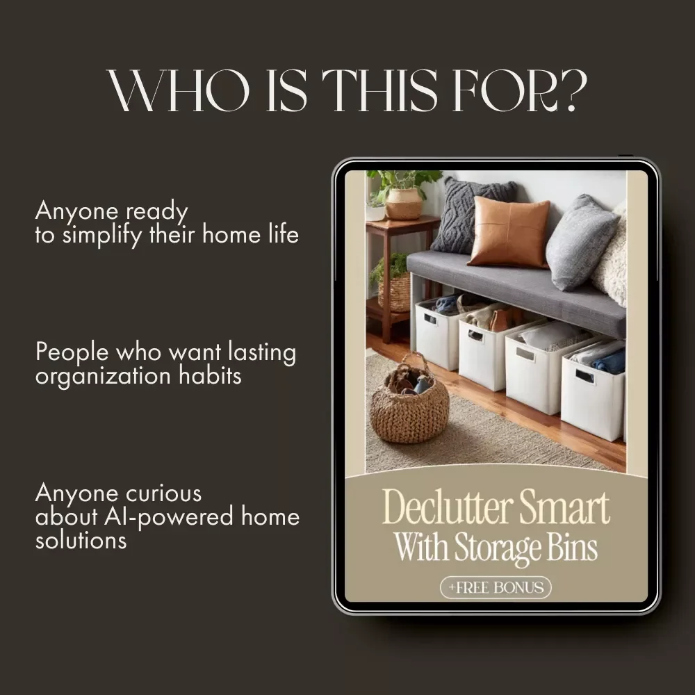 Declutter Smart with Storage Bins | How to Use Storage Bins to Reduce Clutter | Digital eBook Guide for Home Organization, AI-Powered Storage Tips & Decluttering Checklist