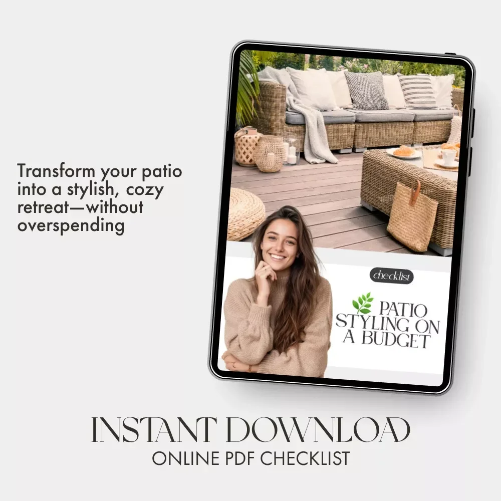 Patio Styling on a Budget | Printable Patio Makeover Checklist | How to Style a Patio on a Budget | DIY Outdoor Decor Guide | Affordable Patio Design Tips