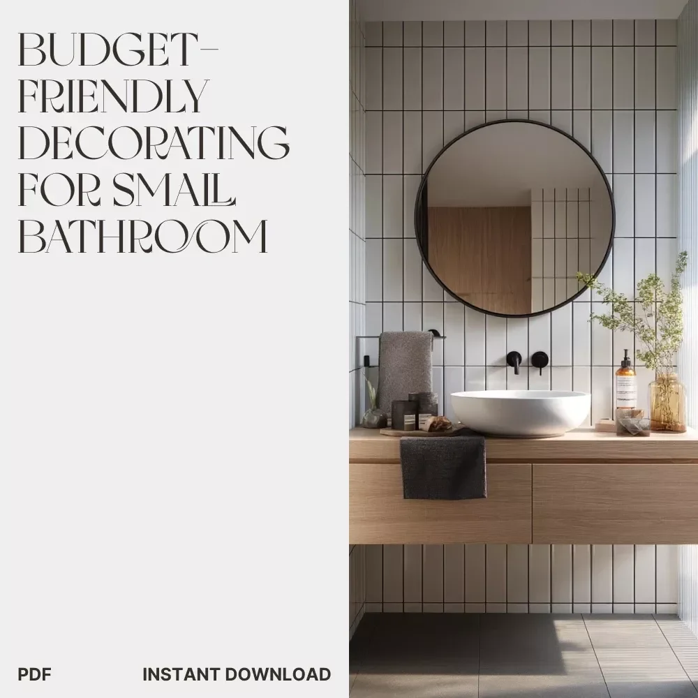Budget-Friendly Decorating for Small Bathroom | Printable Guide | Learn How to Decorate Small Bathrooms on a Budget with Smart, Affordable Design Tips