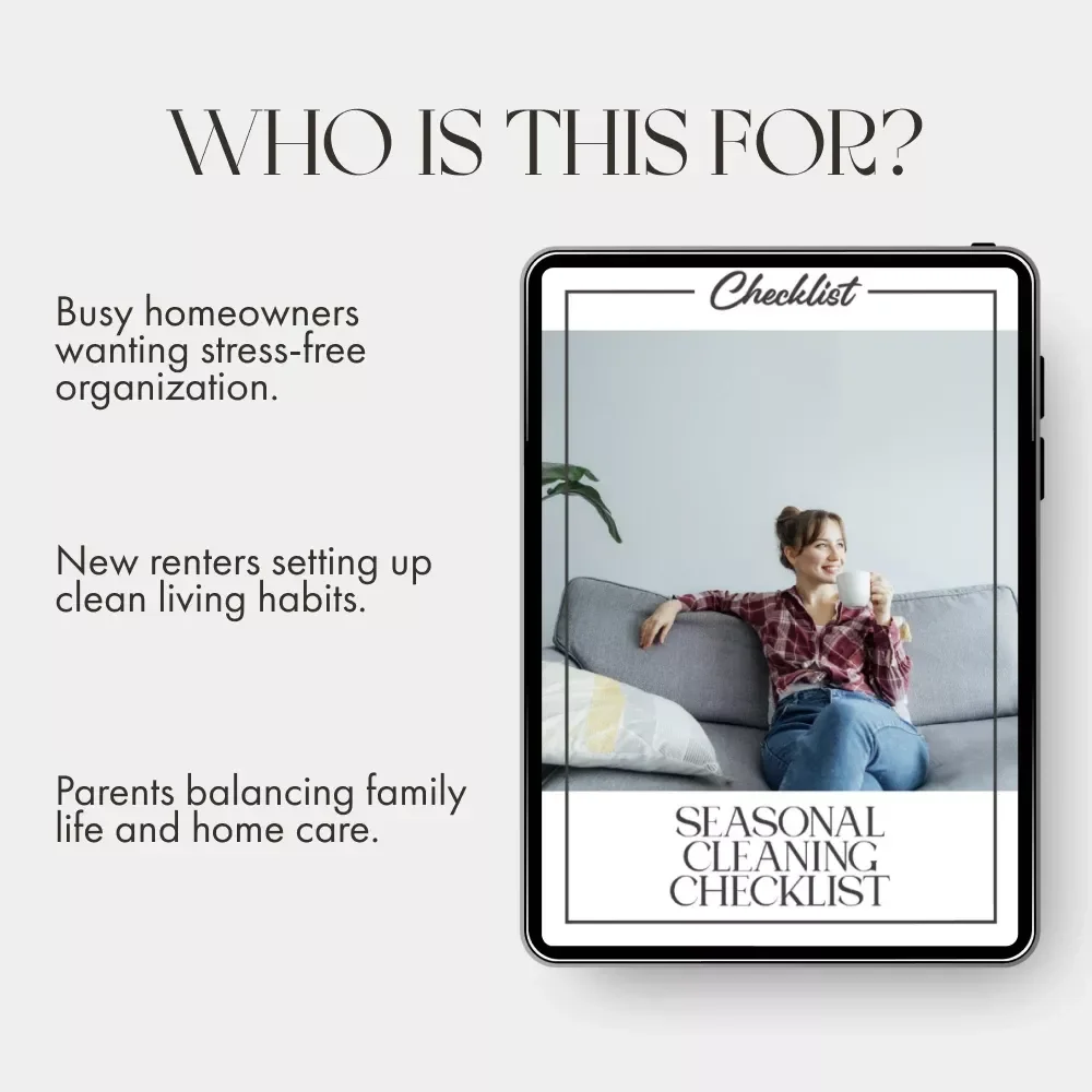 Seasonal Cleaning Checklist | Digital Download Guide for How to Plan Seasonal Cleaning Routines | Printable Home Organization & Cleaning Schedule eBook