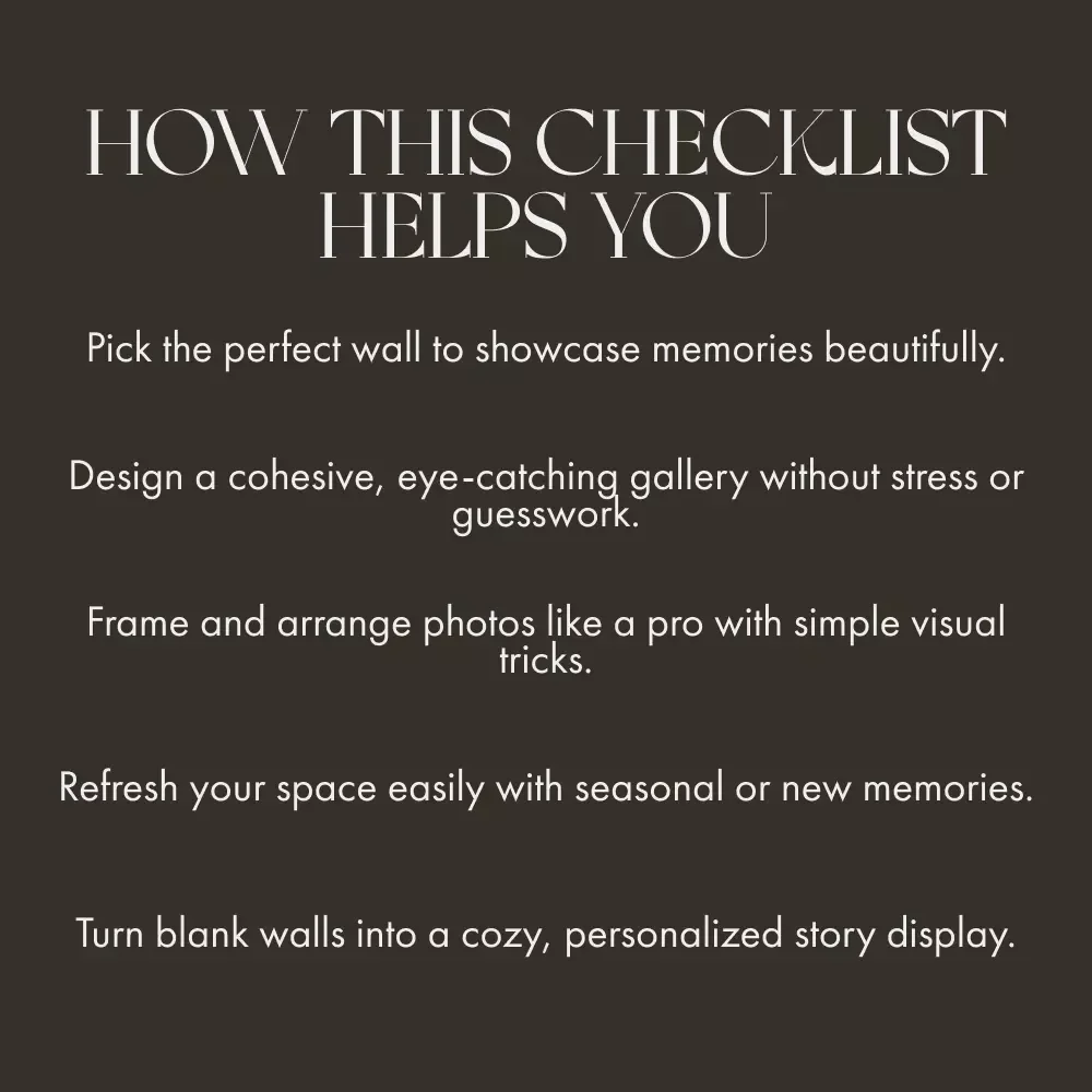 The Family Photo Gallery Game Plan | Printable Checklist for How to Style a Gallery Wall with Family Photos | DIY Wall Décor Guide for Cozy Homes