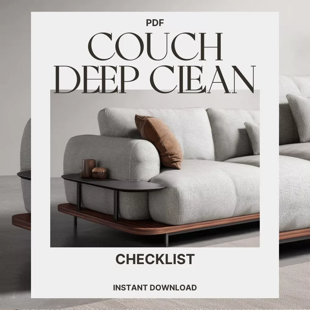 The Couch Deep Clean Checklist | Printable Home Cleaning Guide for How to Deep Clean a Couch | Digital Download