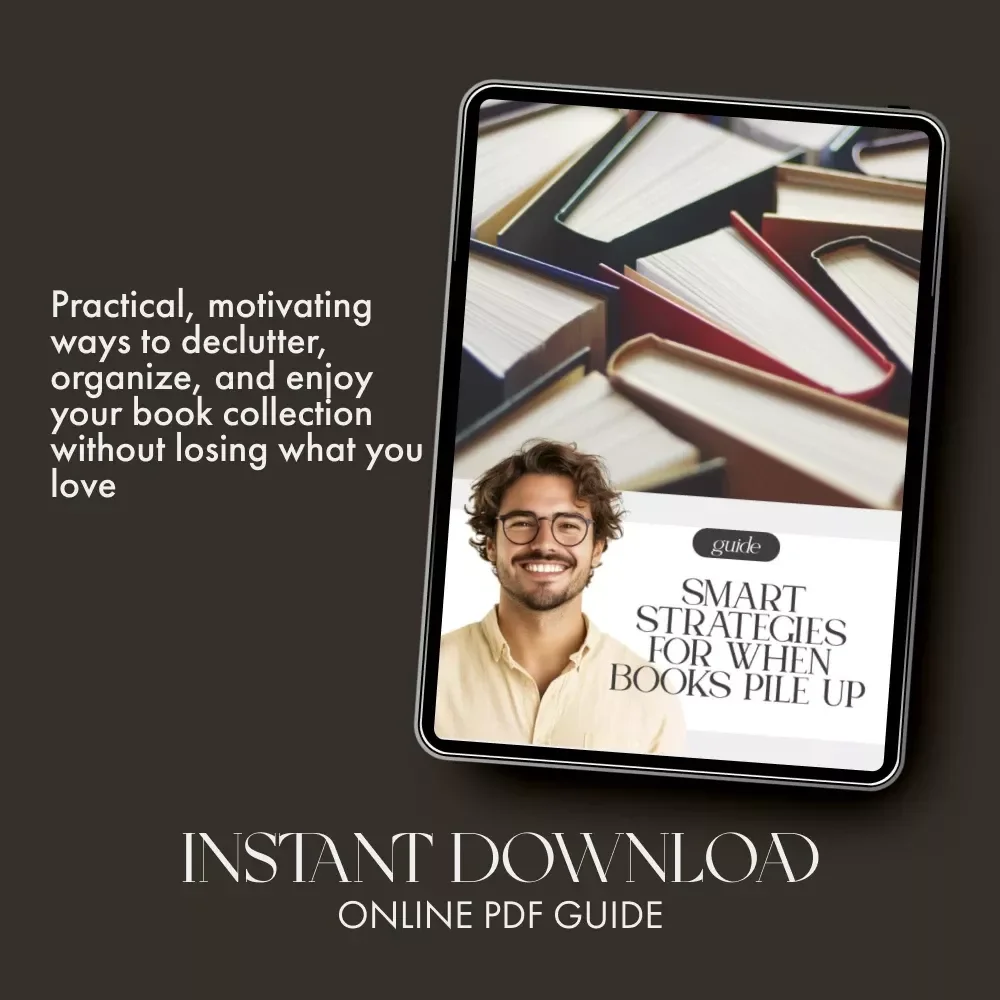Smart Strategies for When Books Pile Up | Digital Decluttering Guide for Book Lovers | What to Do When Books Pile Up eBook & Checklist