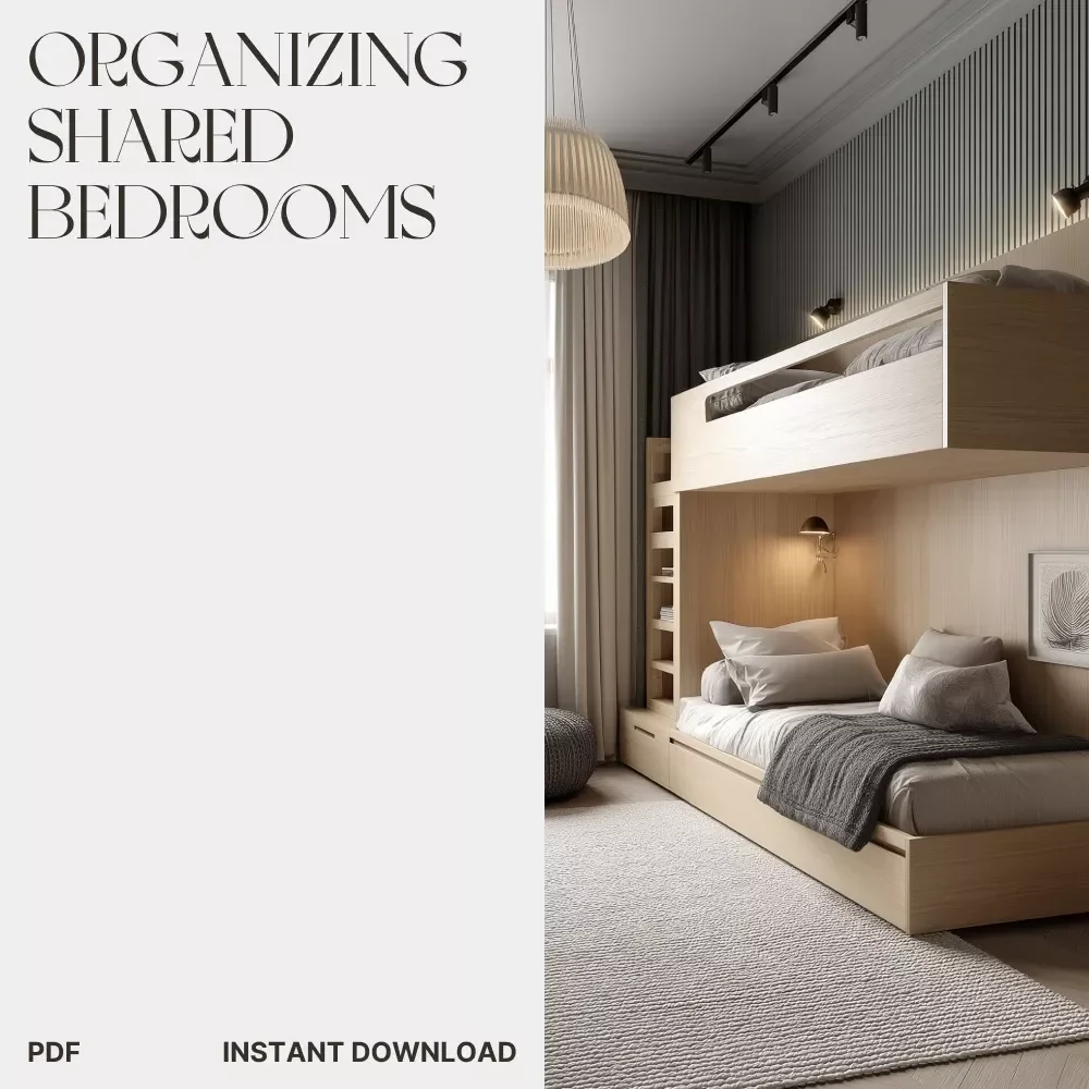 The Checklist for Organizing Shared Bedrooms | Printable Room Organization Guide | Digital Download for Families, Roommates & Kids | How to Organize Shared Bedrooms Easily