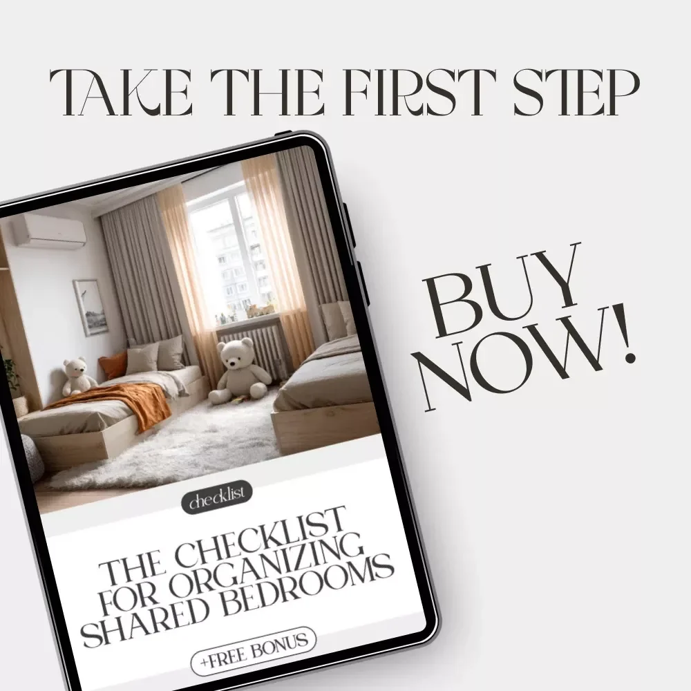 The Checklist for Organizing Shared Bedrooms | Printable Room Organization Guide | Digital Download for Families, Roommates & Kids | How to Organize Shared Bedrooms Easily