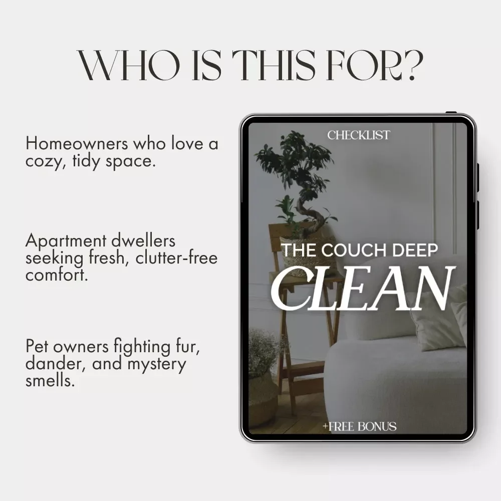 The Couch Deep Clean Checklist | Printable Home Cleaning Guide for How to Deep Clean a Couch | Digital Download