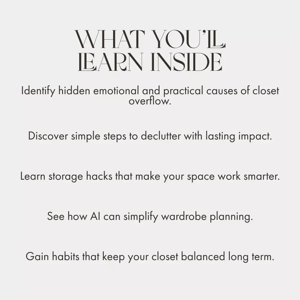 What to Do When Your Wardrobe Overflows | Minimalist Closet Organization Guide | Declutter, Reorganize & Simplify Your Style | Digital Download eBook