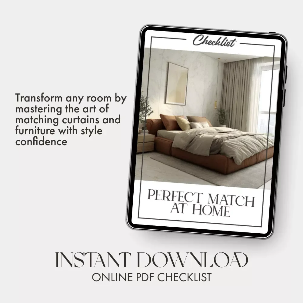 Perfect Match at Home | Printable Checklist for How to Pair Curtains and Furniture | Interior Design Color Coordination Guide | Instant Digital Download