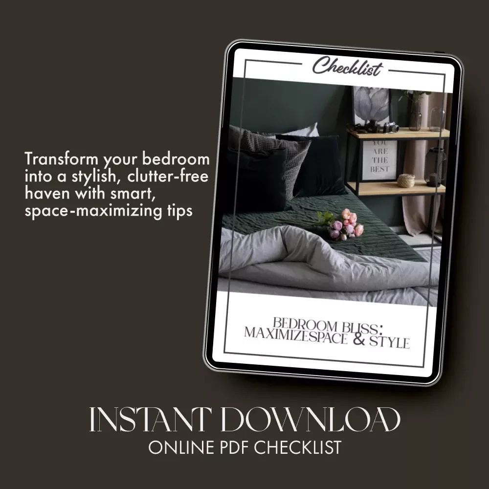 Bedroom Bliss: Maximize Space & Style – Organizing Bedroom for More Space | Minimalist Home Checklist | Small Bedroom Decluttering Guide | Digital Download