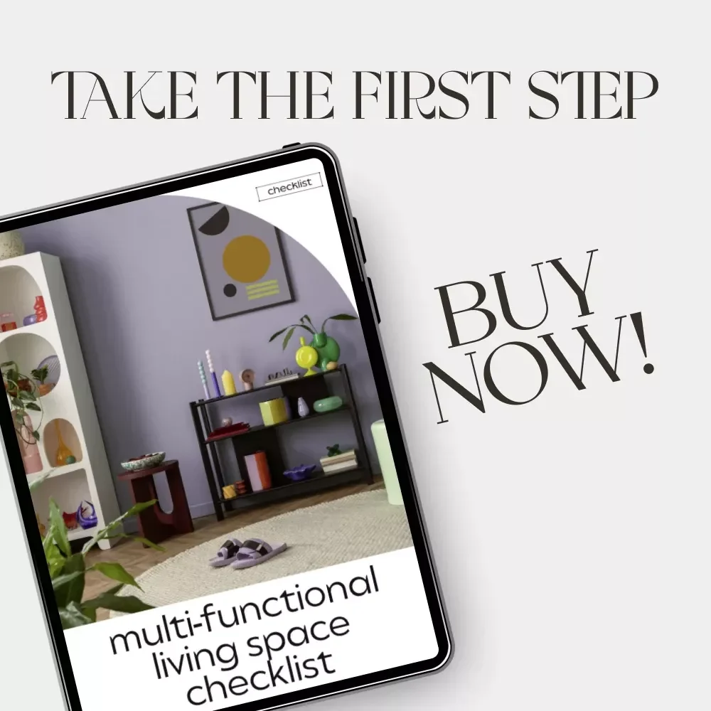 Multi-Functional Living Space Checklist | Digital Home Organization Guide | How to Create Multi Functional Living Spaces for Small Apartments & Modern Homes