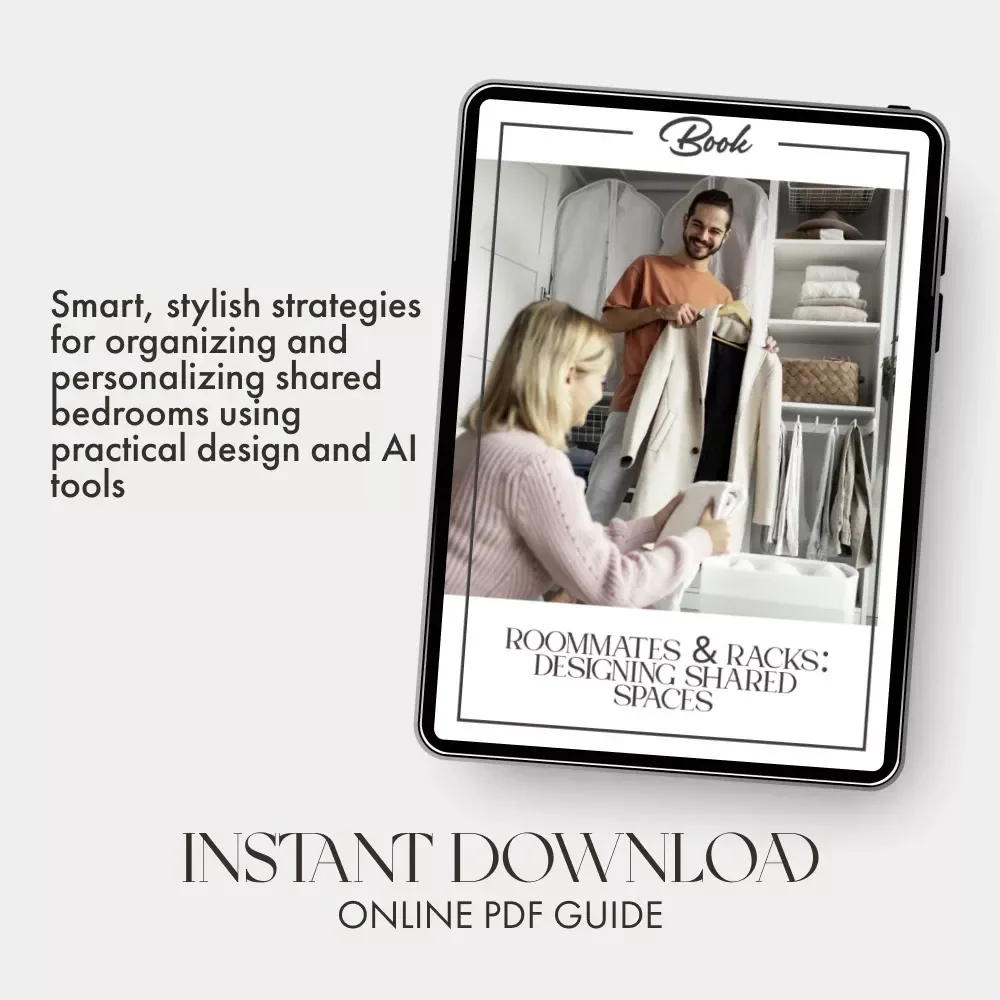 Roommates & Racks: Designing Shared Spaces | eBook for How to Arrange Storage in Shared Bedrooms | Digital Download Guide for Smart, Stylish, and Organized Shared Rooms