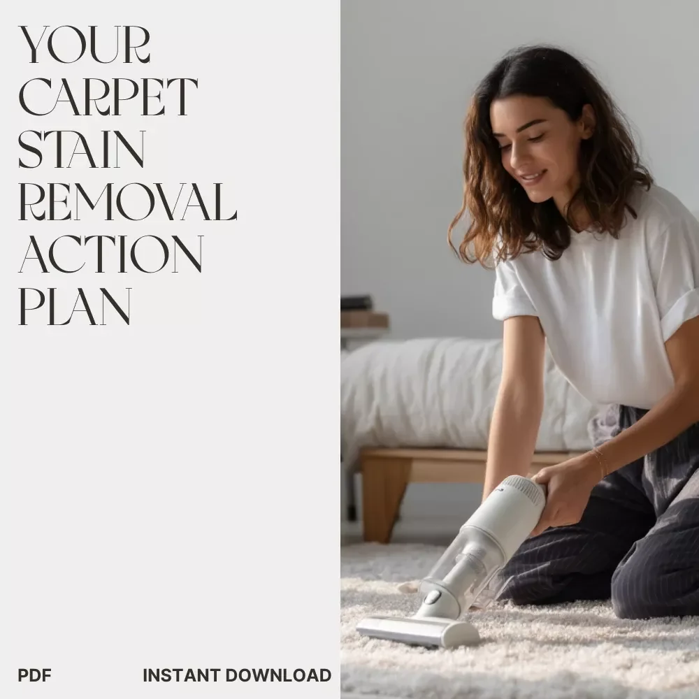 Your Carpet Stain Removal Action Plan | Printable Home Cleaning Checklist | Digital Download Guide on How to Remove Carpet Stains | Instant Download PDF