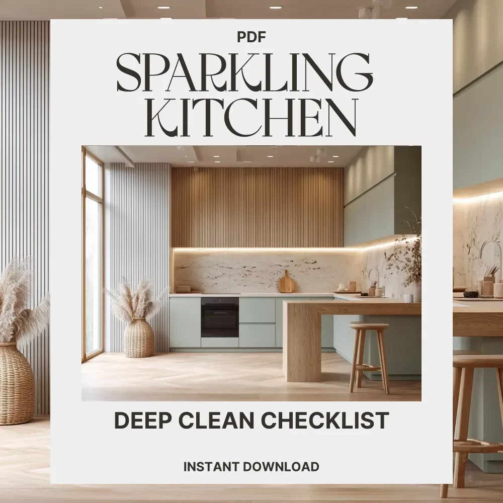 The Sparkling Kitchen Deep Clean Checklist | Printable Home Cleaning Guide | Digital Download for How to Deep Clean Your Kitchen