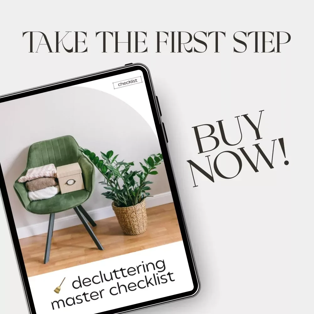 Decluttering Master Checklist | Digital Download | How to Combine One In One Out with Decluttering | Minimalist Home Organization Guide