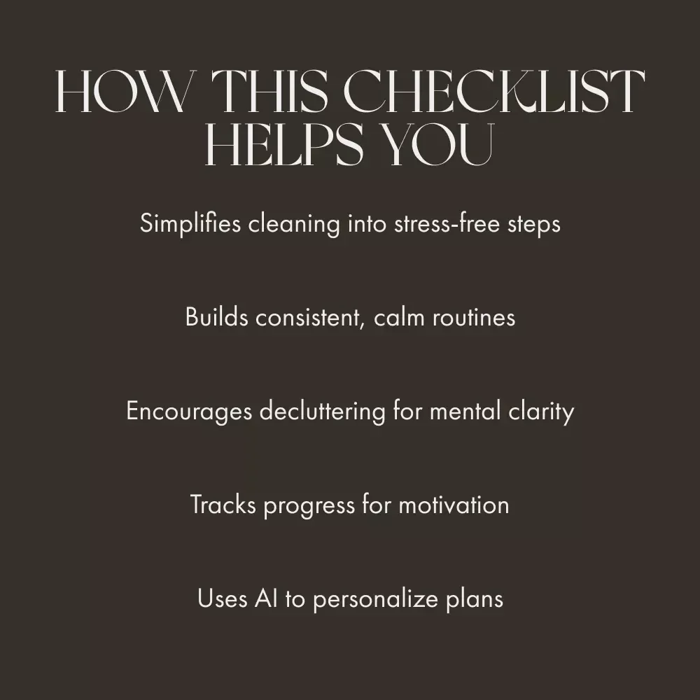 Mental Health-Friendly Cleaning Checklist | Digital Download for Calm, Focus & Well-Being | Best Way to Plan Cleaning for Mental Health