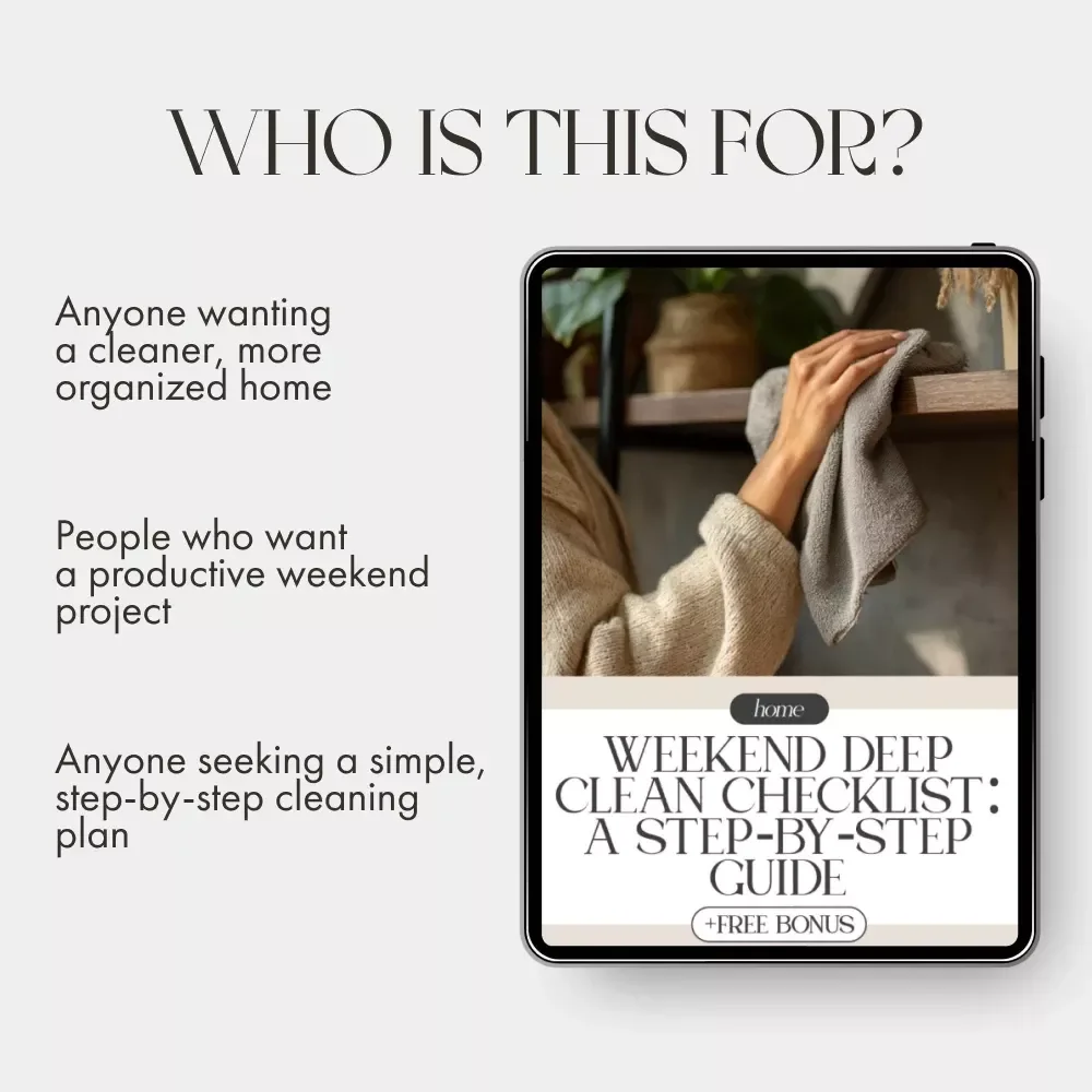 Weekend Deep Clean Checklist: A Step-by-Step Guide | Printable Home Cleaning Planner | Digital Download for How to Plan a Weekend Deep Clean