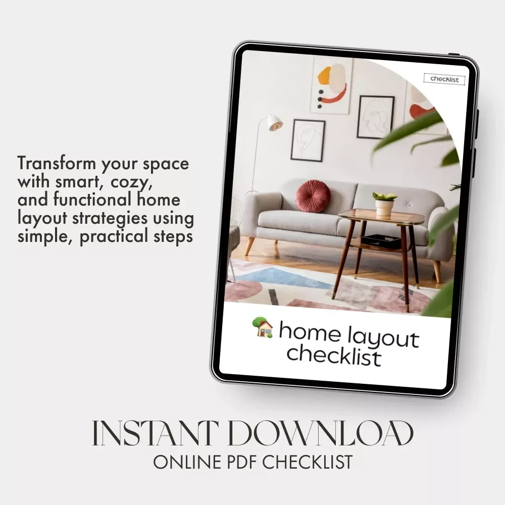 Home Layout Checklist | Digital Download for a Cozy & Functional Home | How to Maintain a Cozy and Functional Home Layout
