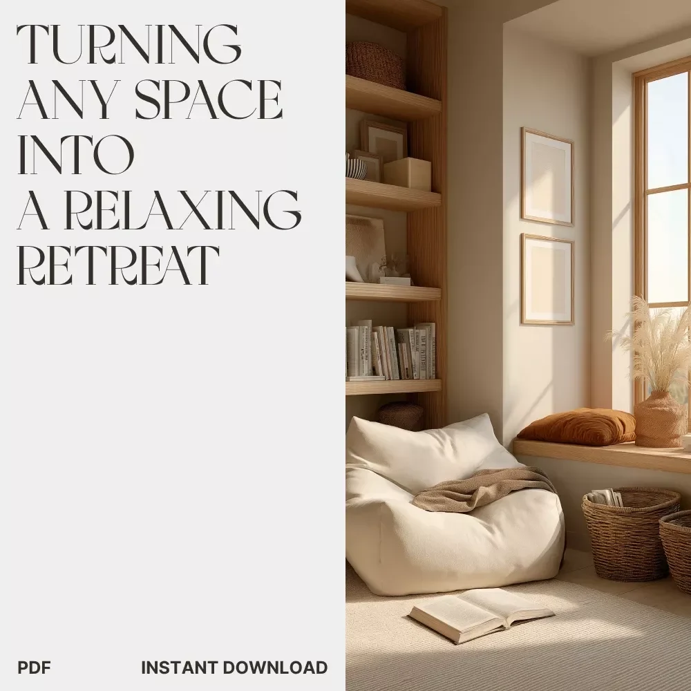 Turning Any Space into a Relaxing Retreat | Digital Guide on How to Create Relaxing Atmosphere at Home, Office, or Studio | Serenity Design eBook for Mindful Living