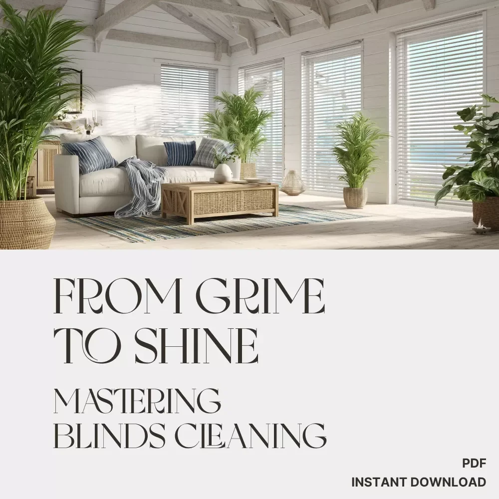 From Grime to Shine: Mastering Blinds Cleaning | Printable Checklist for How to Clean Blinds, Digital Download Home Cleaning Guide