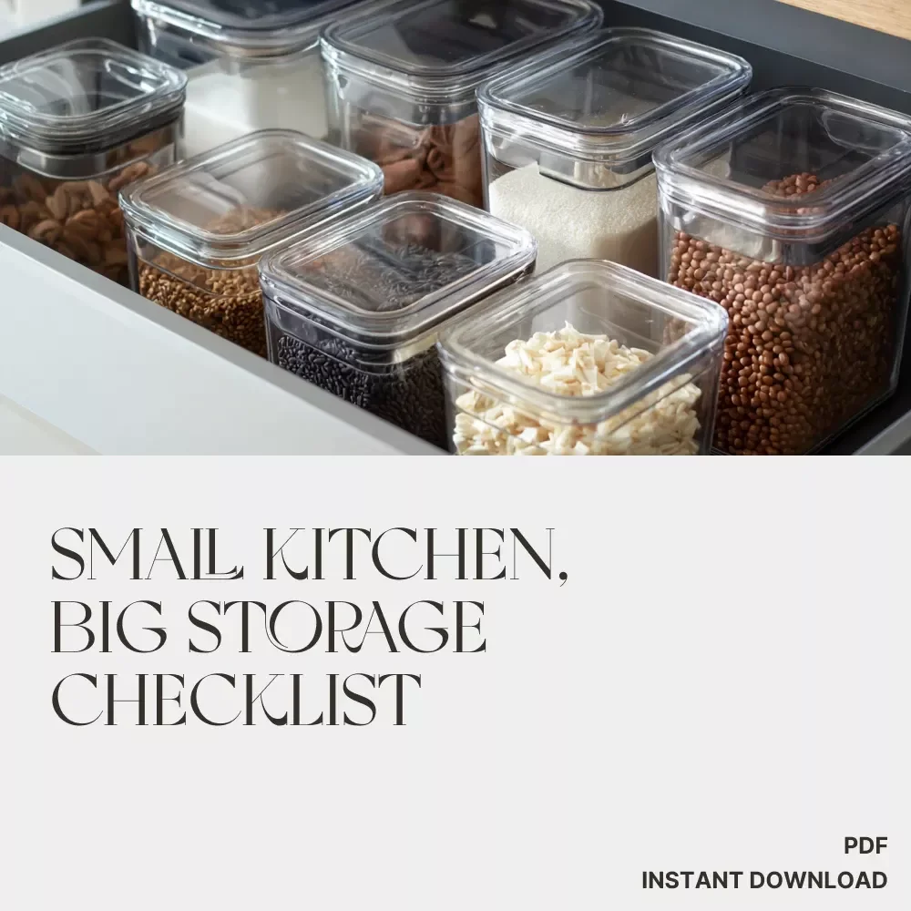 Small Kitchen, Big Storage Checklist | Digital Download | How to Optimize Storage in Small Kitchens | Space-Saving Ideas & Smart Organization Guide for Tiny Kitchens
