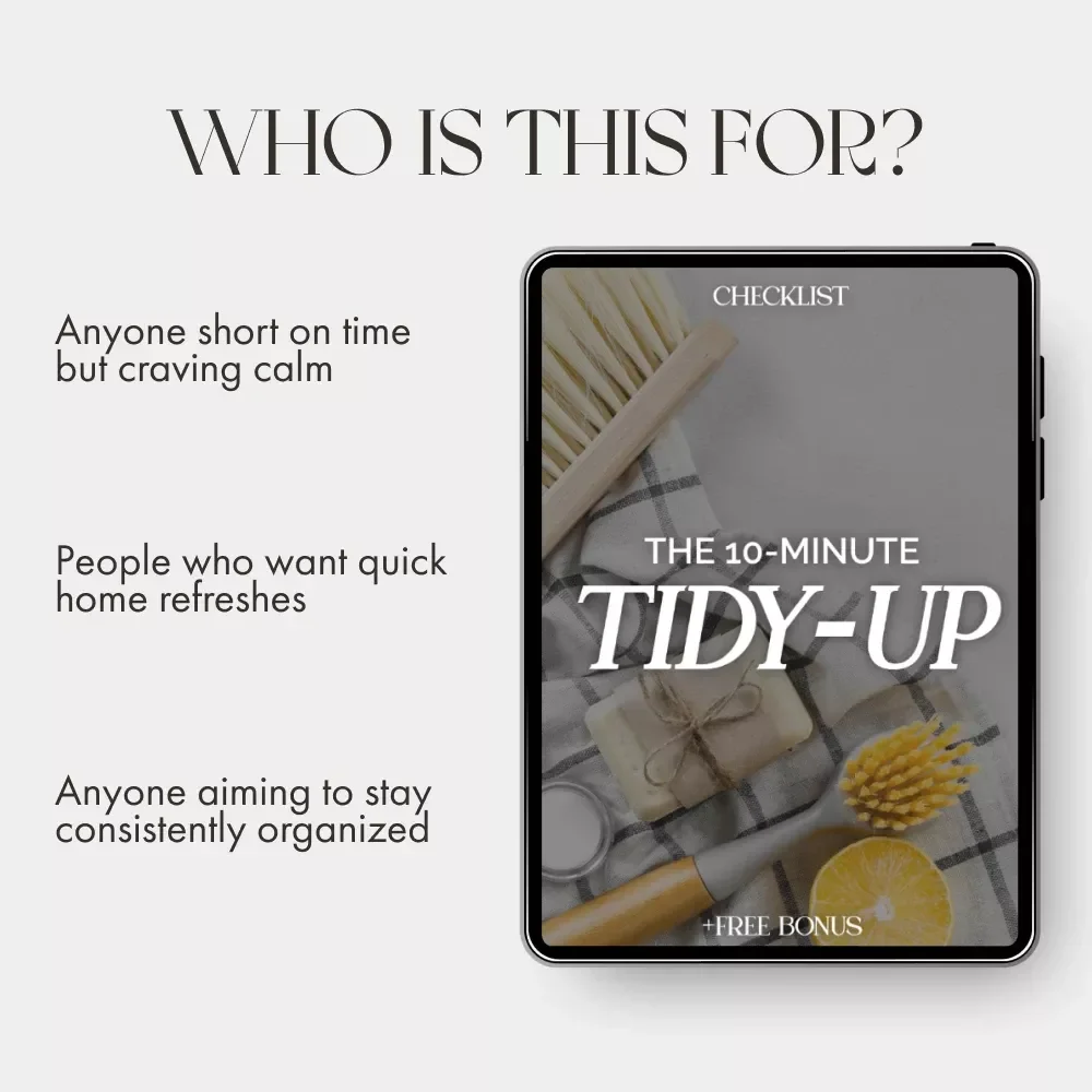 The 10-Minute Tidy-Up Checklist | Printable Home Cleaning Routine | Digital Download for Quick Daily Cleaning | how to make a 10 minute tidy up routine