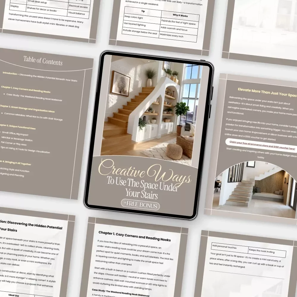 Creative Ways to Use the Space Under Your Stairs | Home Design Guide for Hidden Storage, Cozy Nooks & Functional Ideas | What to Do with Space Under Stairs Inspiration eBook