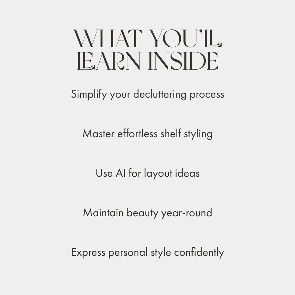Transforming Open Shelves with Ease | Modern Home Styling Guide | Digital Download for Shelf Organization, Decluttering, and AI Shelf Styling Ideas