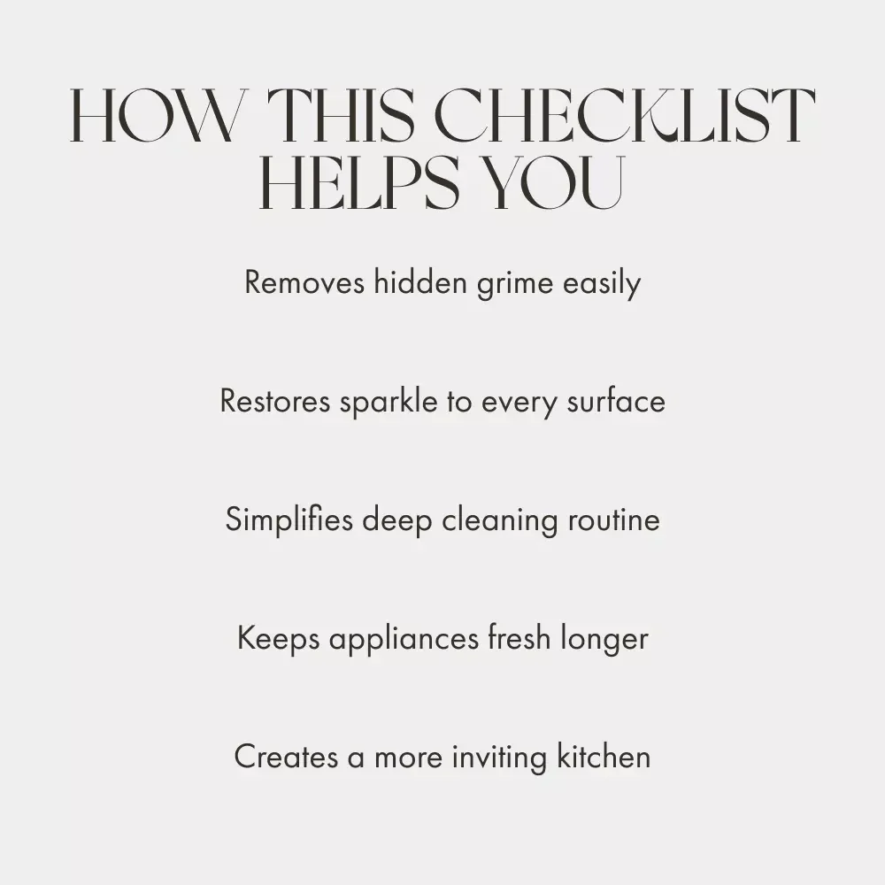 The Sparkling Kitchen Deep Clean Checklist | Printable Home Cleaning Guide | Digital Download for How to Deep Clean Your Kitchen