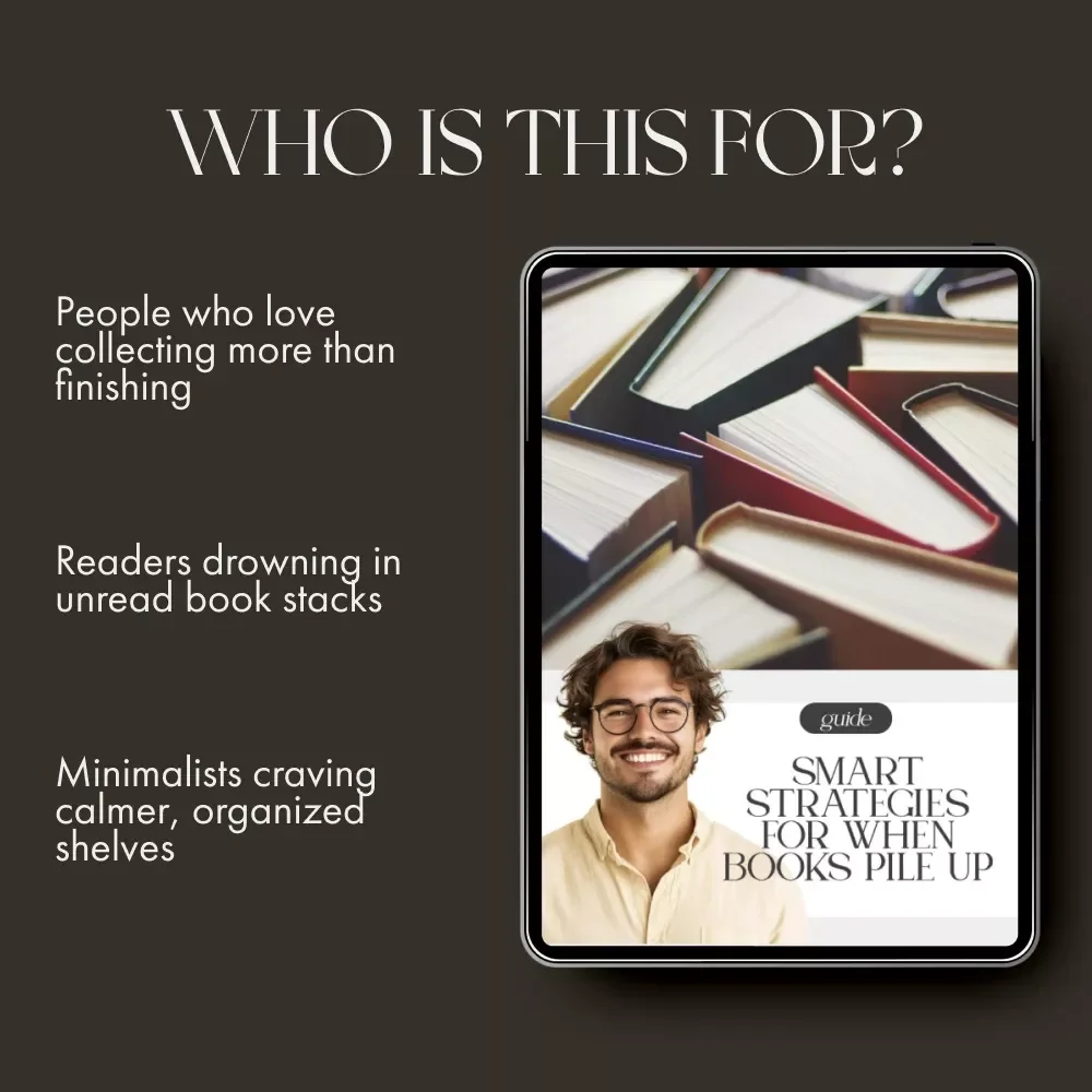 Smart Strategies for When Books Pile Up | Digital Decluttering Guide for Book Lovers | What to Do When Books Pile Up eBook & Checklist
