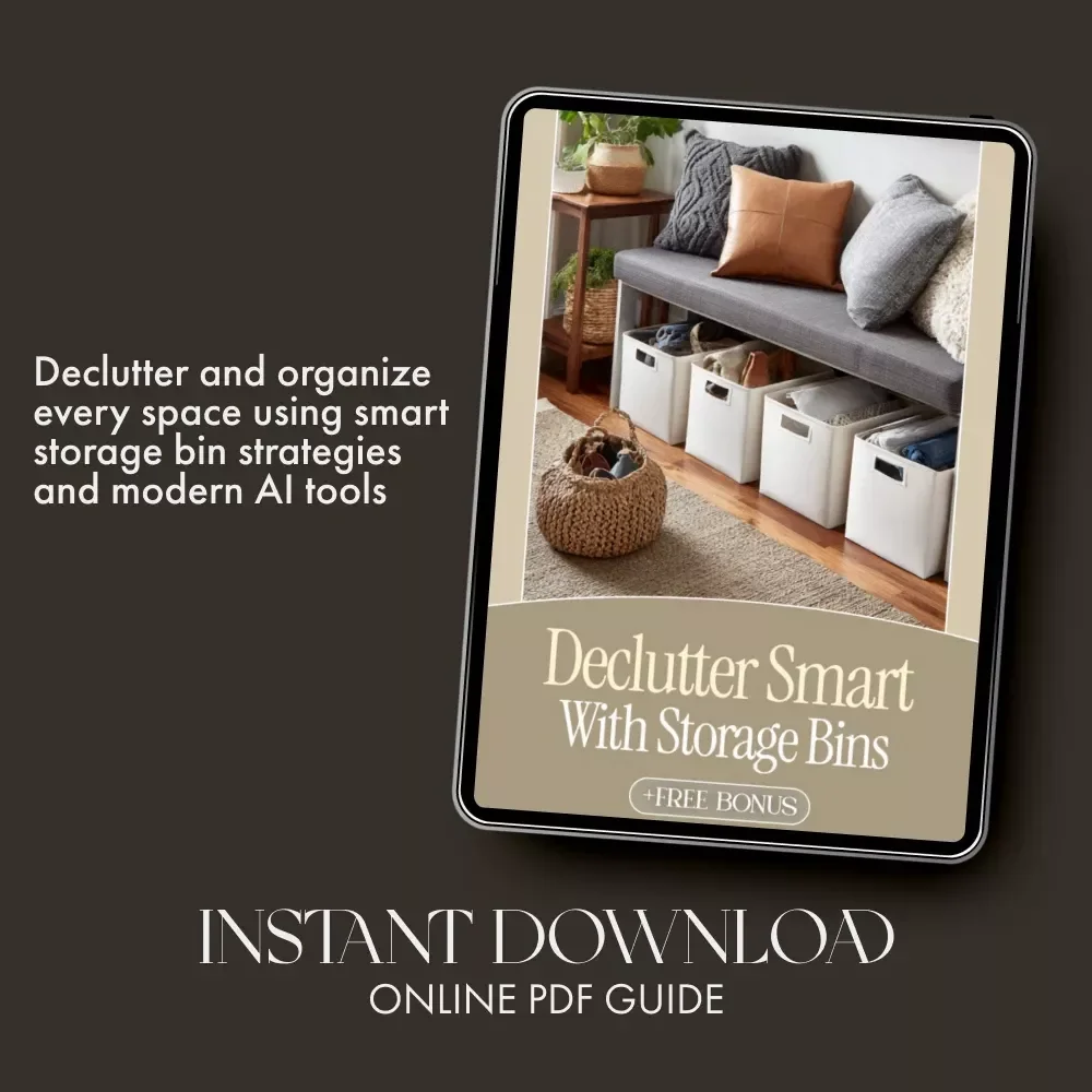 Declutter Smart with Storage Bins | How to Use Storage Bins to Reduce Clutter | Digital eBook Guide for Home Organization, AI-Powered Storage Tips & Decluttering Checklist